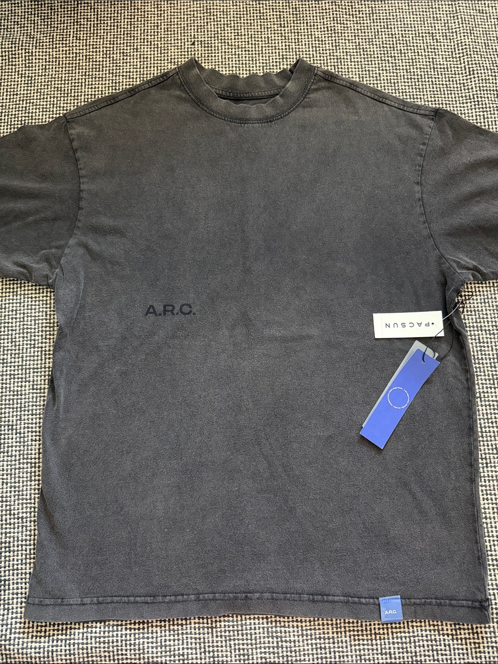 PacSun Men's Washed Black A.R.C. Crewneck Tee